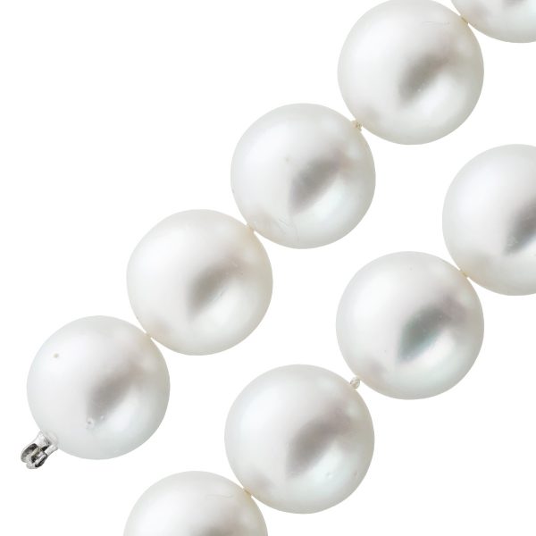 Perlenkette – Südseeperlencollier 17mm 24Karat Clip Verschluss Top AAA Perlenqualität.