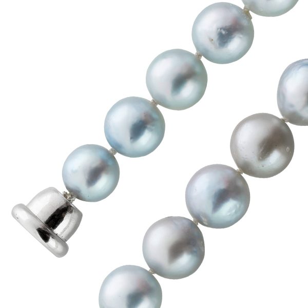Perlenkette – Tahitiperlencollier 45cm 14mm Perlen Silber Karabiner