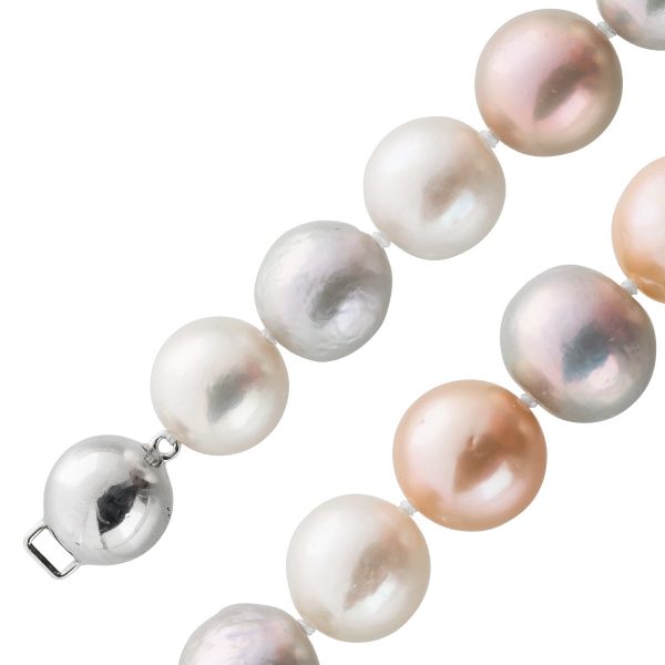 Südseeperlenkette multicolor Schließe Silber925 ganz runde Perlen