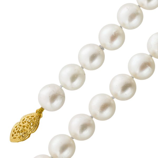 Perlenkette Gelbgold 585 Japanische Akoyaperlen weiß-rose-pink Lustre