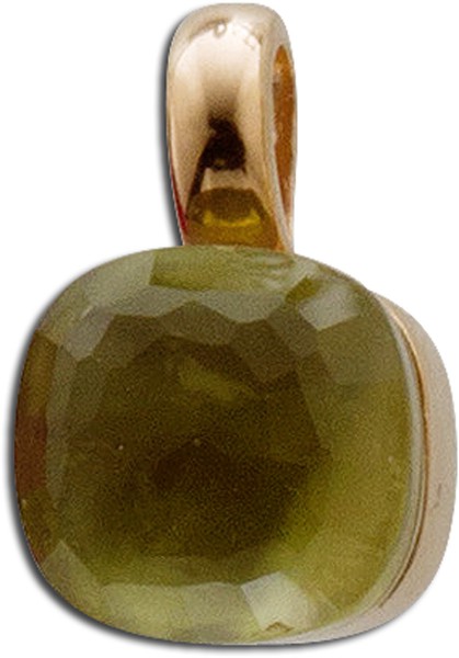 Anhänger in Silber Sterlingsilber 925 rosevergoldet mit Perlmutt und grünem Granat