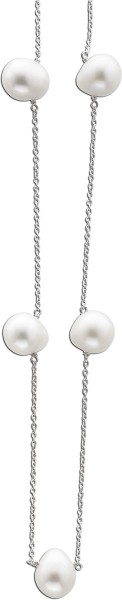 Perlenkette – Perlencollier Silber Sterlingsilber rhodiniert Süßwasserzuchtperlen 90cm