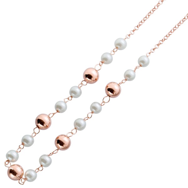 Perlenkette – Silberkette Sterling Silber 925/- rose vergoldet