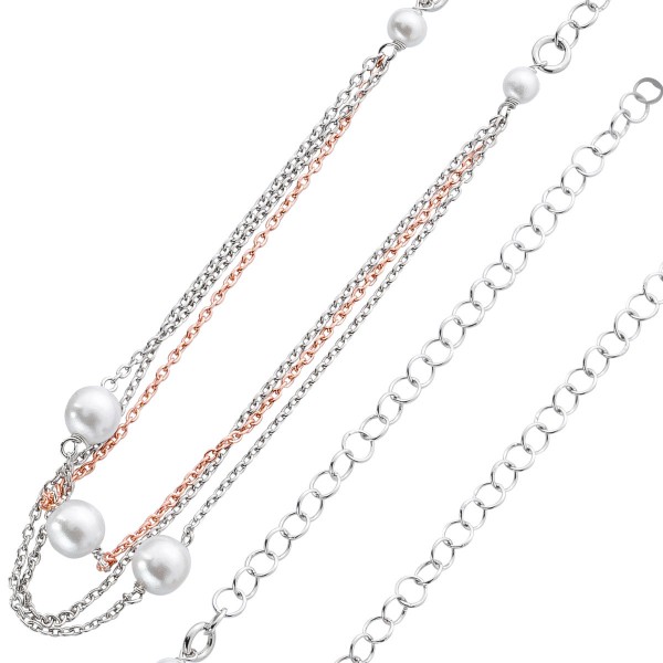 Halskette – Silberkette Sterling Silber 925/- teils rose vergoldet