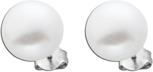 Silber Ohrstecker Perlen Süßwasserzuchtperlen Ohrringe Silber 925  große weisse Perlen Ø11mm