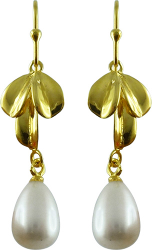 Ohrringe – Ohrhänger in Silber Sterlingsilber 925/- vergoldet mit Süsswasserzuchtperlen
