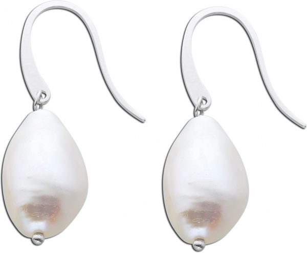 Perlen Ohrringe Ohrhänger Silber 925 weiß Tropfenform Süsswasserzuchtperlen