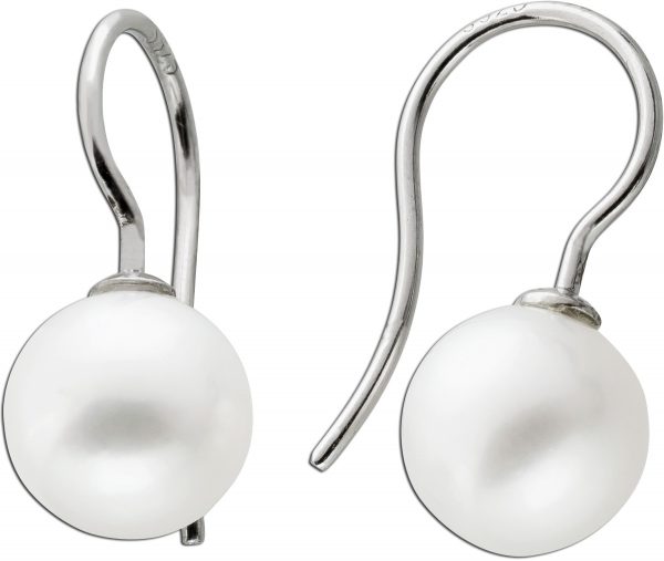 Ohrhänger Silber 925 2 weiße Süßwasserzucht Perlen 8,5-9mm