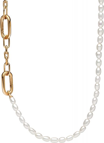 Pandora Me Halskette 362302C01-45 Slim Treated Freshwater Pearl 14kt Gold plattiert 45cm Länge